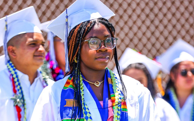KIPP Northern California Public Schools student graduating high school.
